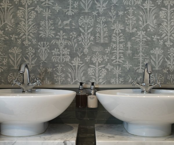 Two free-standing baths in the junior suite bathroom