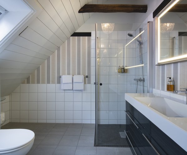 Bathroom in the petite twin standard room