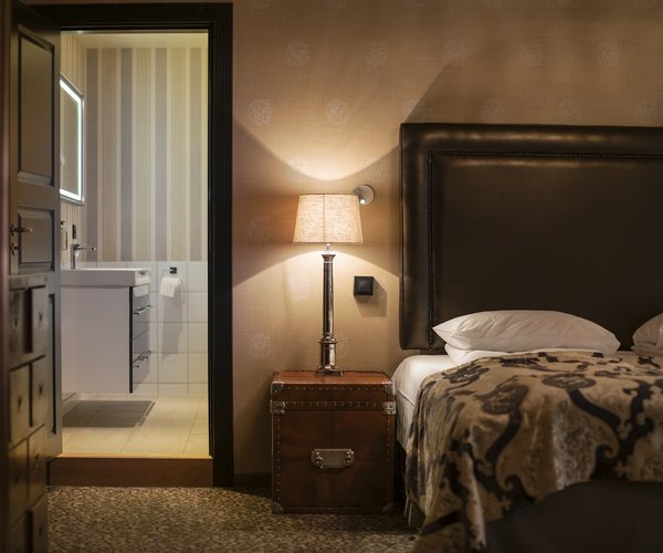 View from the bedroom towards the suite bathroom